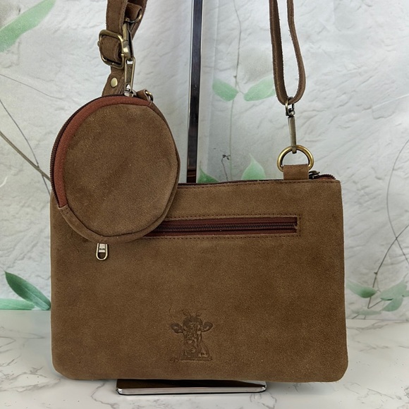 Crazy Heifer HOH Handmade Leather 2 Piece Crossbody Set - Picture 3 of 12